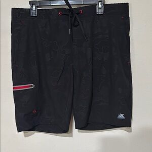 ZeroXposur Black and Red Board Shorts Swim